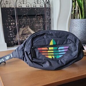 Adidas Black Waist Bag with Multicolor Logo